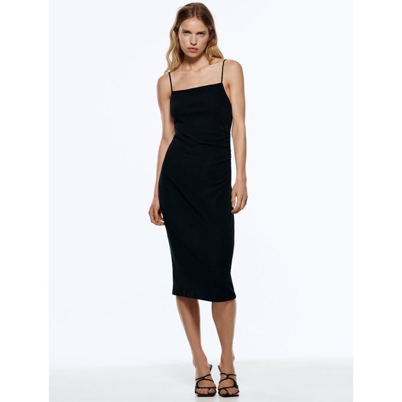 Zara Dresses & Skirts - Zara Little Black Dress Strappy Fitted Dress NEW WITH TAGS (L)